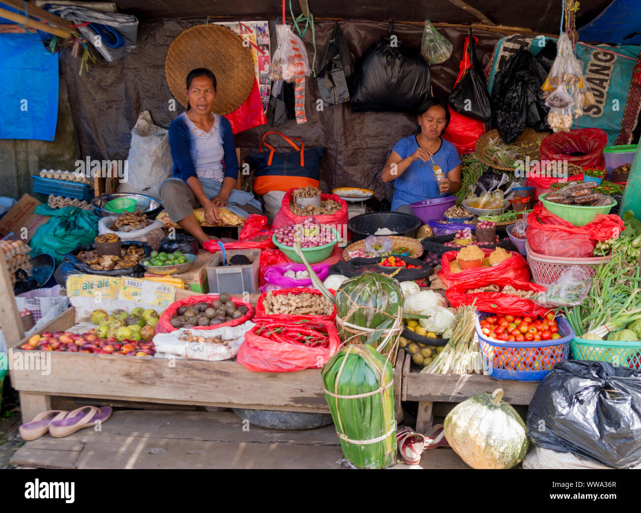 Fruit & vegetables, Market, Rantepao, Sulawesi, Indonesia Stock Photo