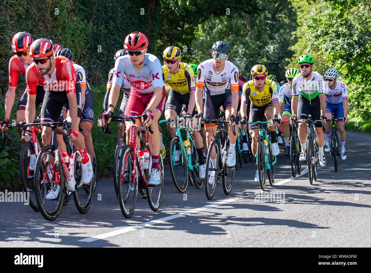 Manchester, UK. 14th Sep, 2019. ; OVO Tour of Britain cycling, stage ...