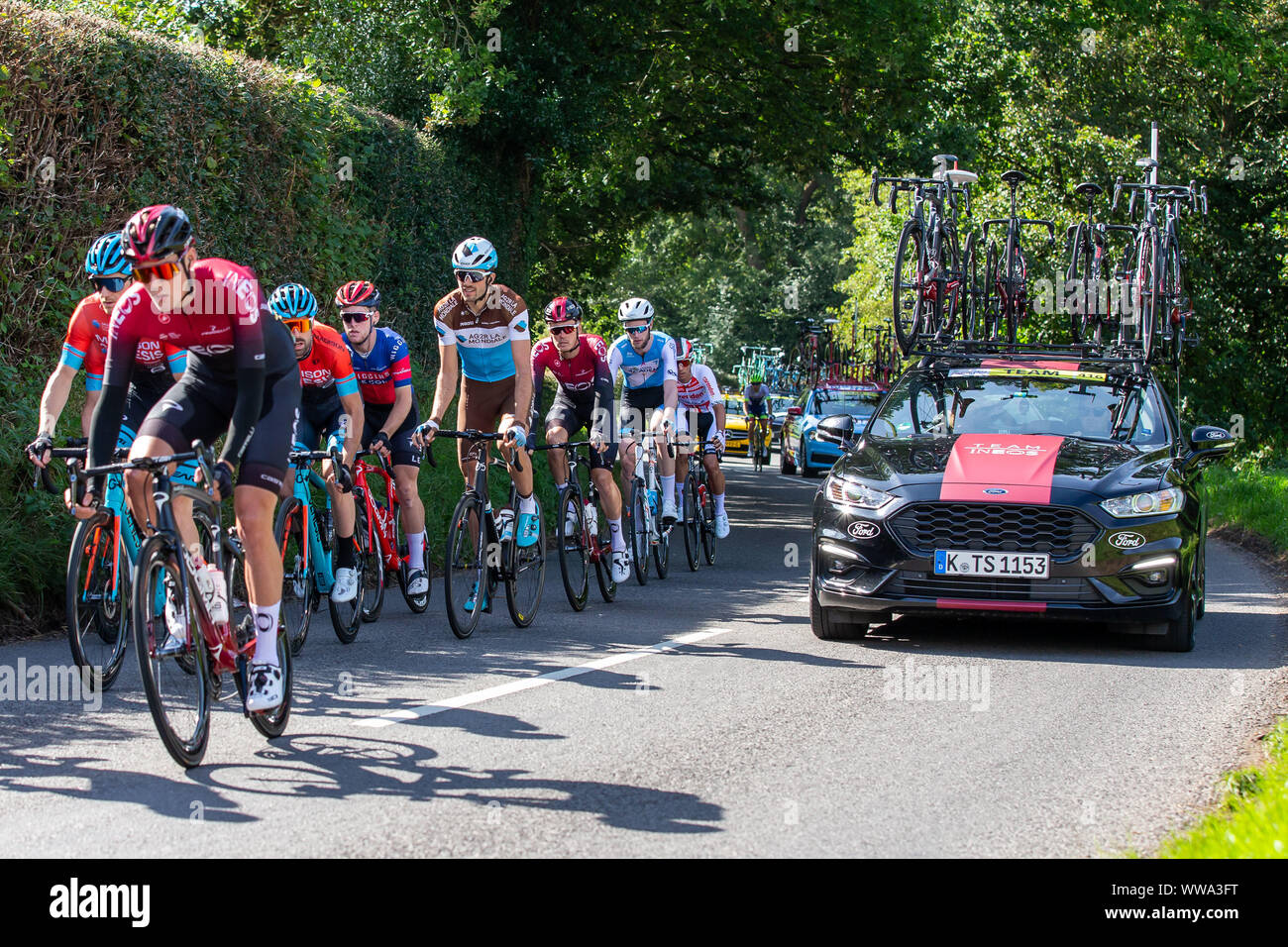 Manchester, UK. 14th Sep, 2019. ; OVO Tour of Britain cycling, stage