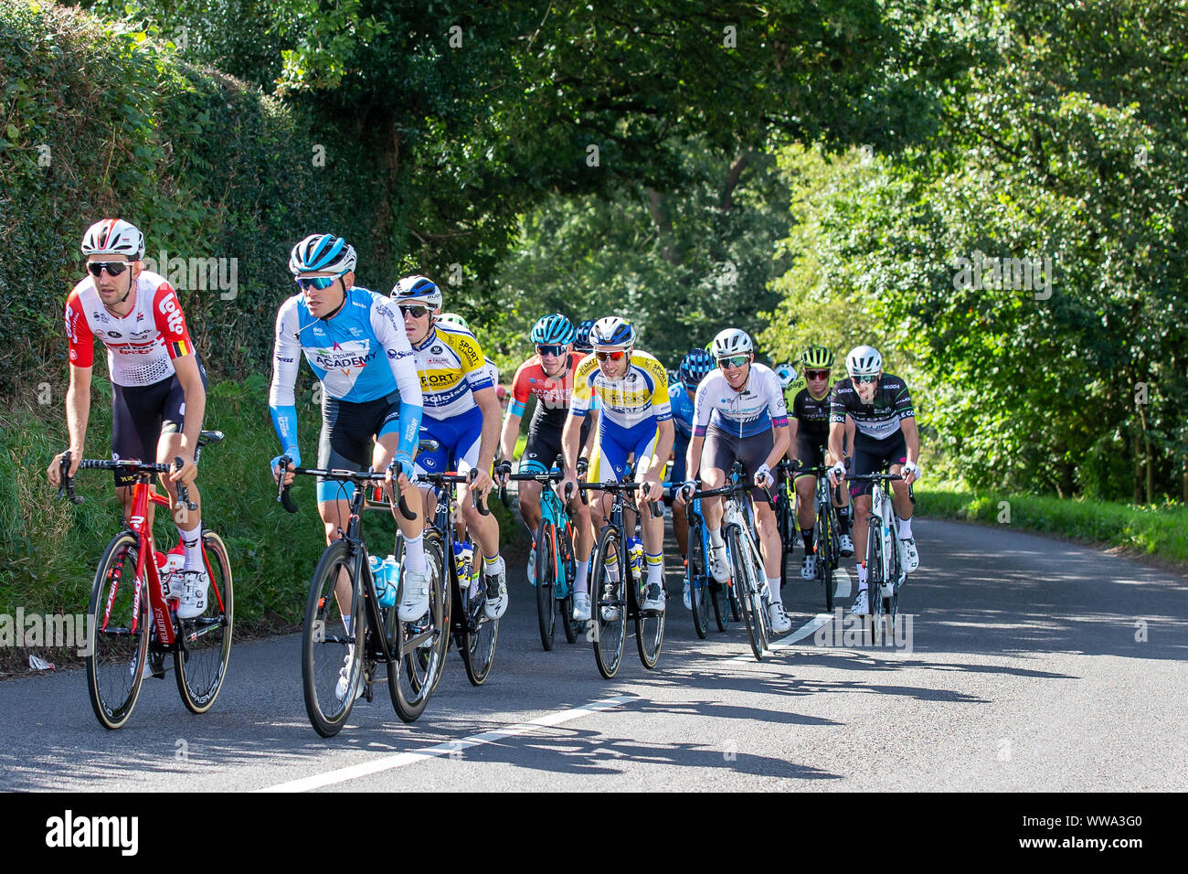Manchester, UK. 14th Sep, 2019. ; OVO Tour of Britain cycling, stage ...