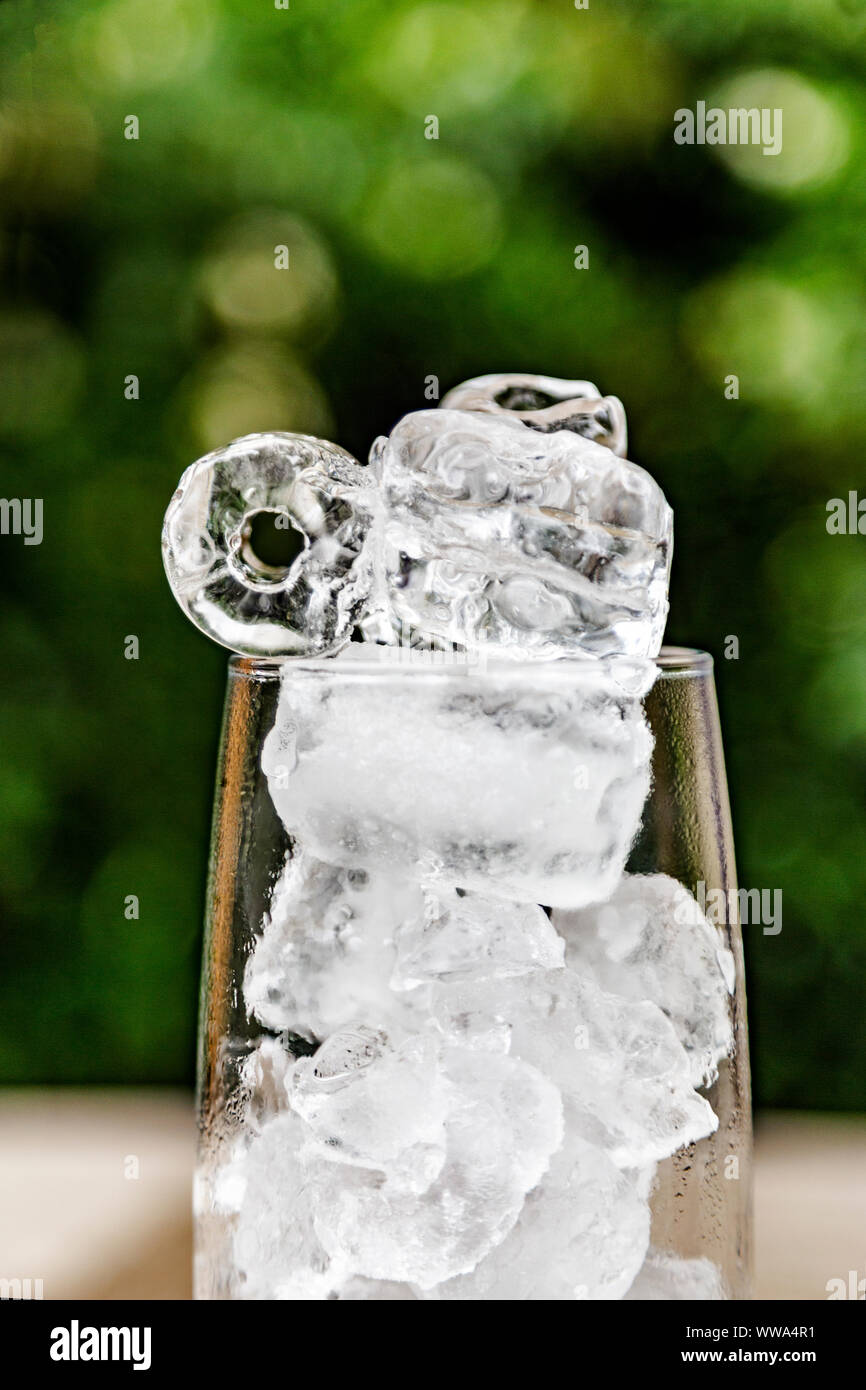 ice water after ice has melted in glass Stock Photo