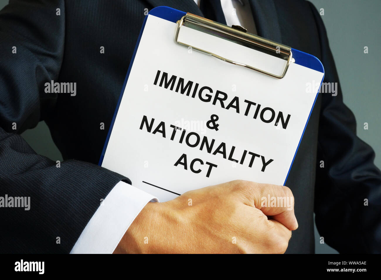 Layer holds Immigration and Nationality Act INA Stock Photo