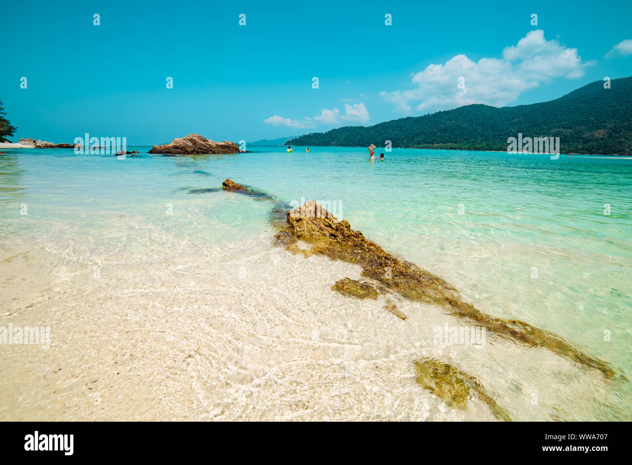 Crystal Clear Blue Water Off A Beach In Koh Lipe Thailand