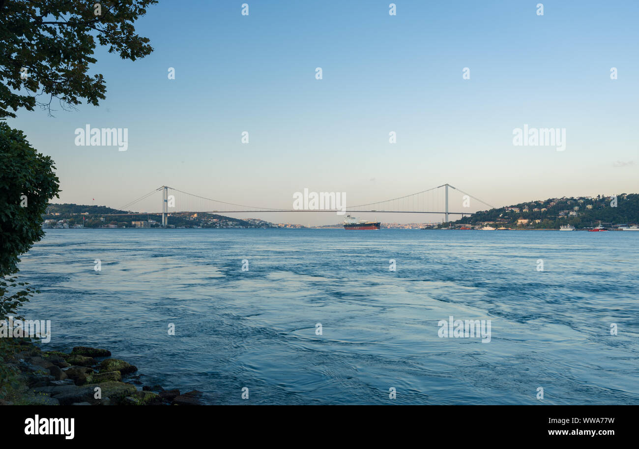 Sunrise view of the Bosphorus Bridge Istanbul / Turkey Stock Photo