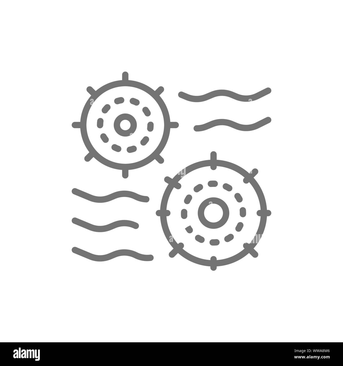 Bad bacteria and dust in the air line icon. Stock Vector