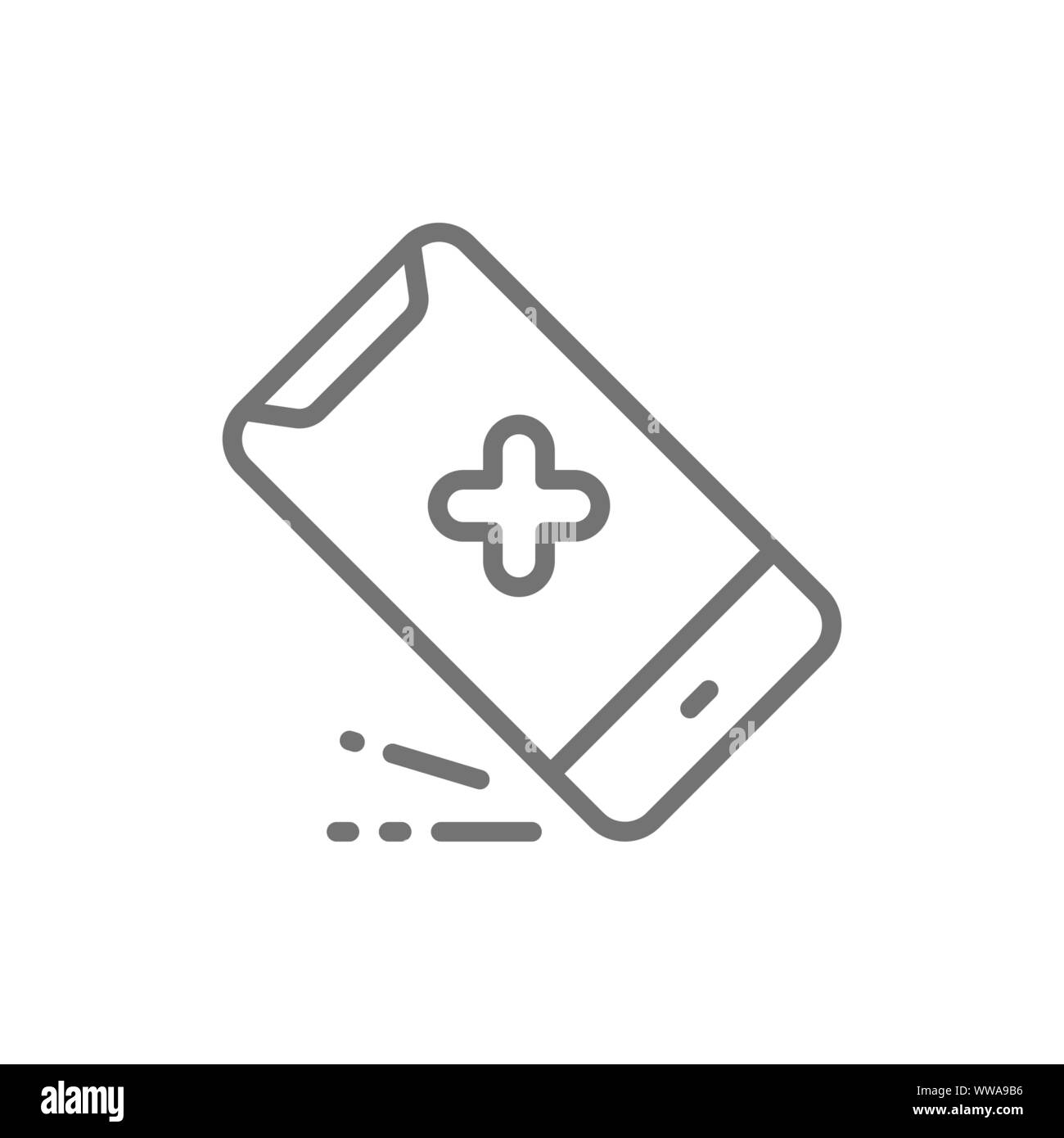 Smartphone Drop Phone Crash Drop Test Line Icon Stock Vector Image Art Alamy