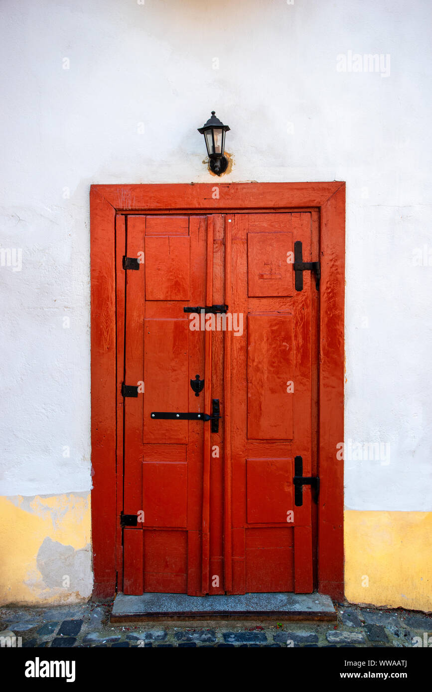 Old door in the city of Sibiu, Romania Stock Photo