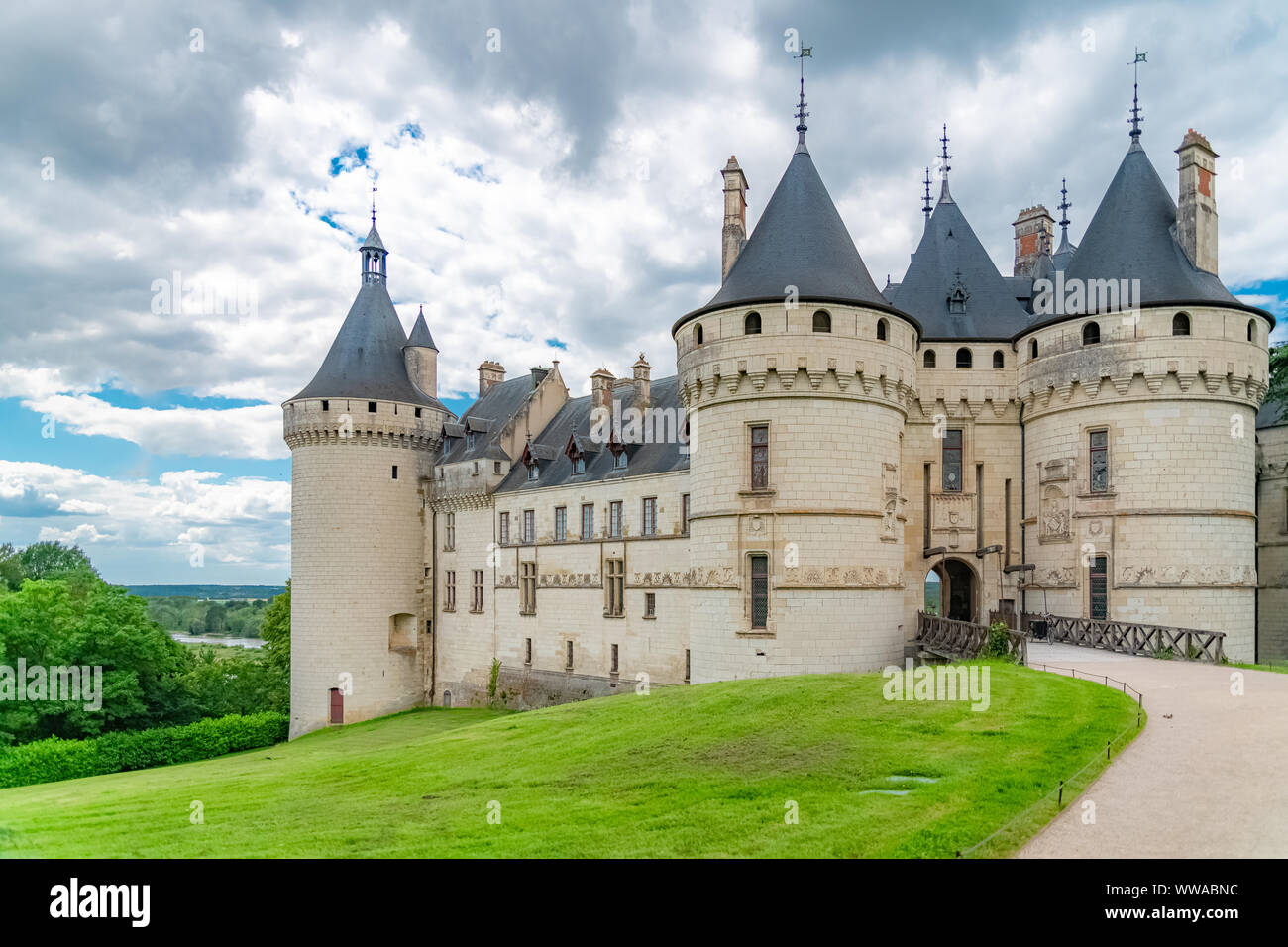 Chaumont-sur-Loire castle, beautiful French heritage, panorama Stock Photo
