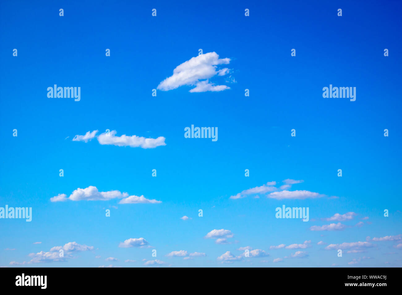 Scenic view is on beautiful blue sky with white fluffy clouds Stock ...
