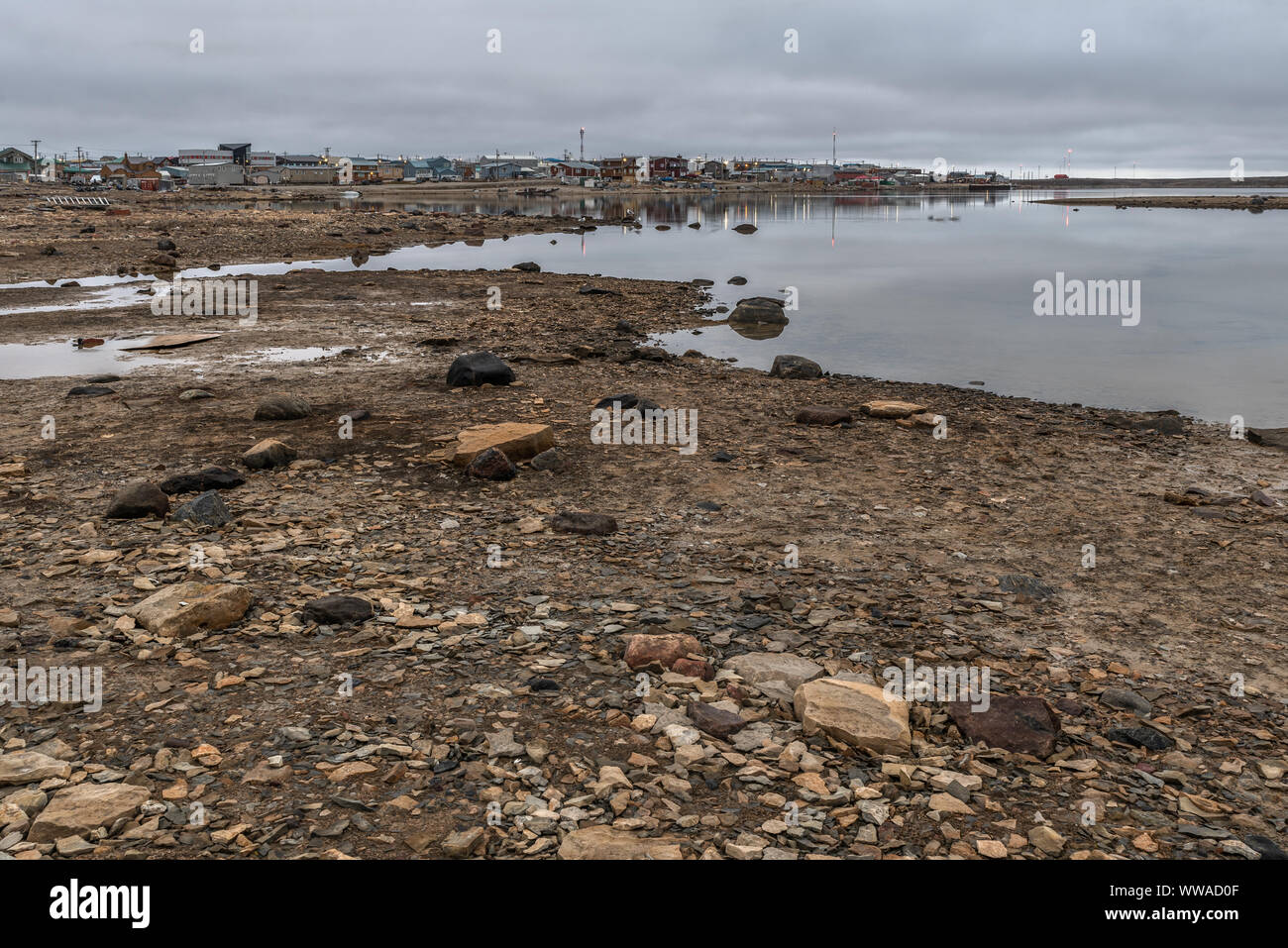Morning at Cambridge Bay Harbor Stock Photo Alamy