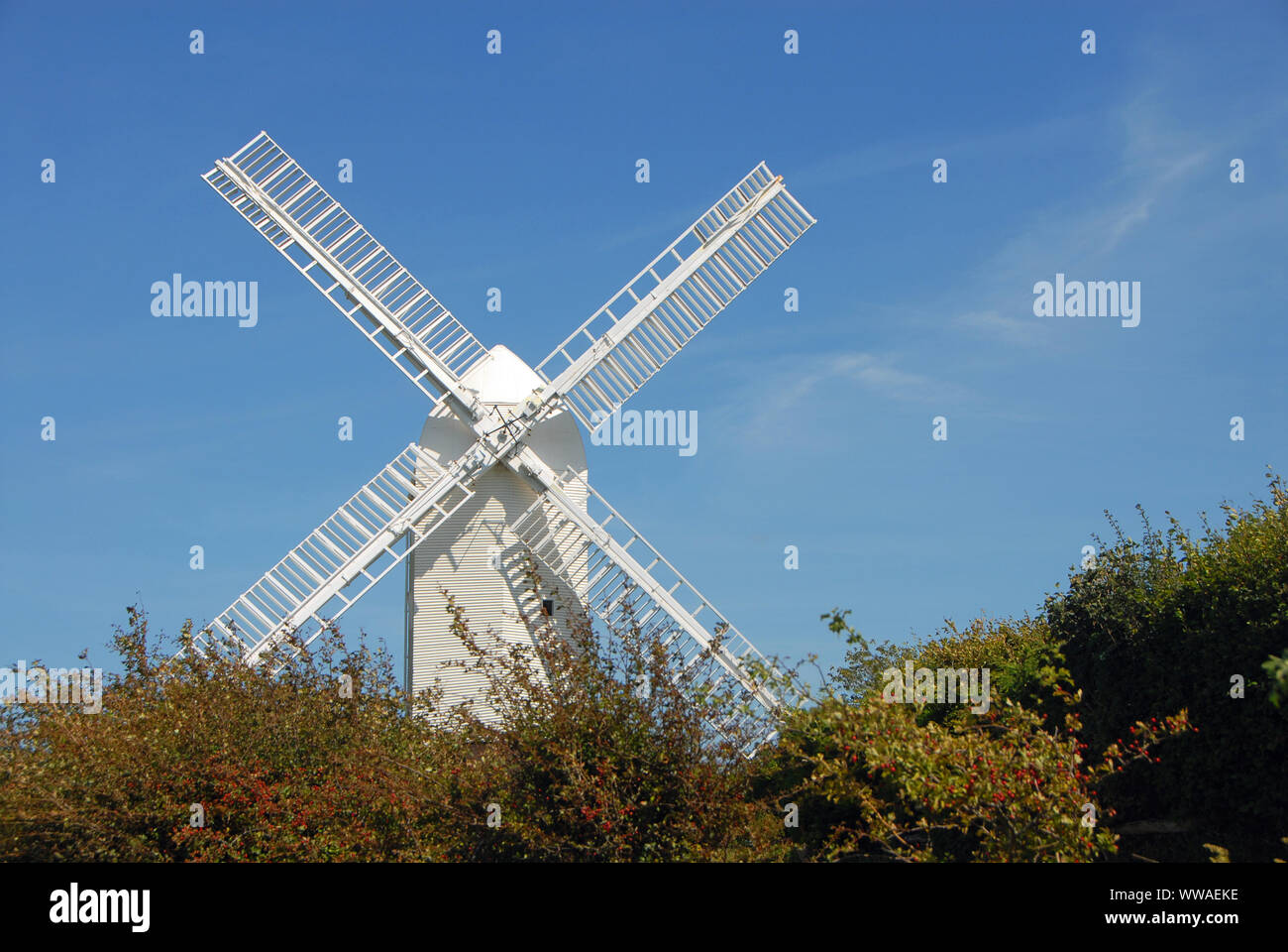 Jill Windmill, one of the Jack and Jill Windmills also known as the Clayton Windmills on the South Downs Way in West Sussex near Brighton, England UK. Stock Photo