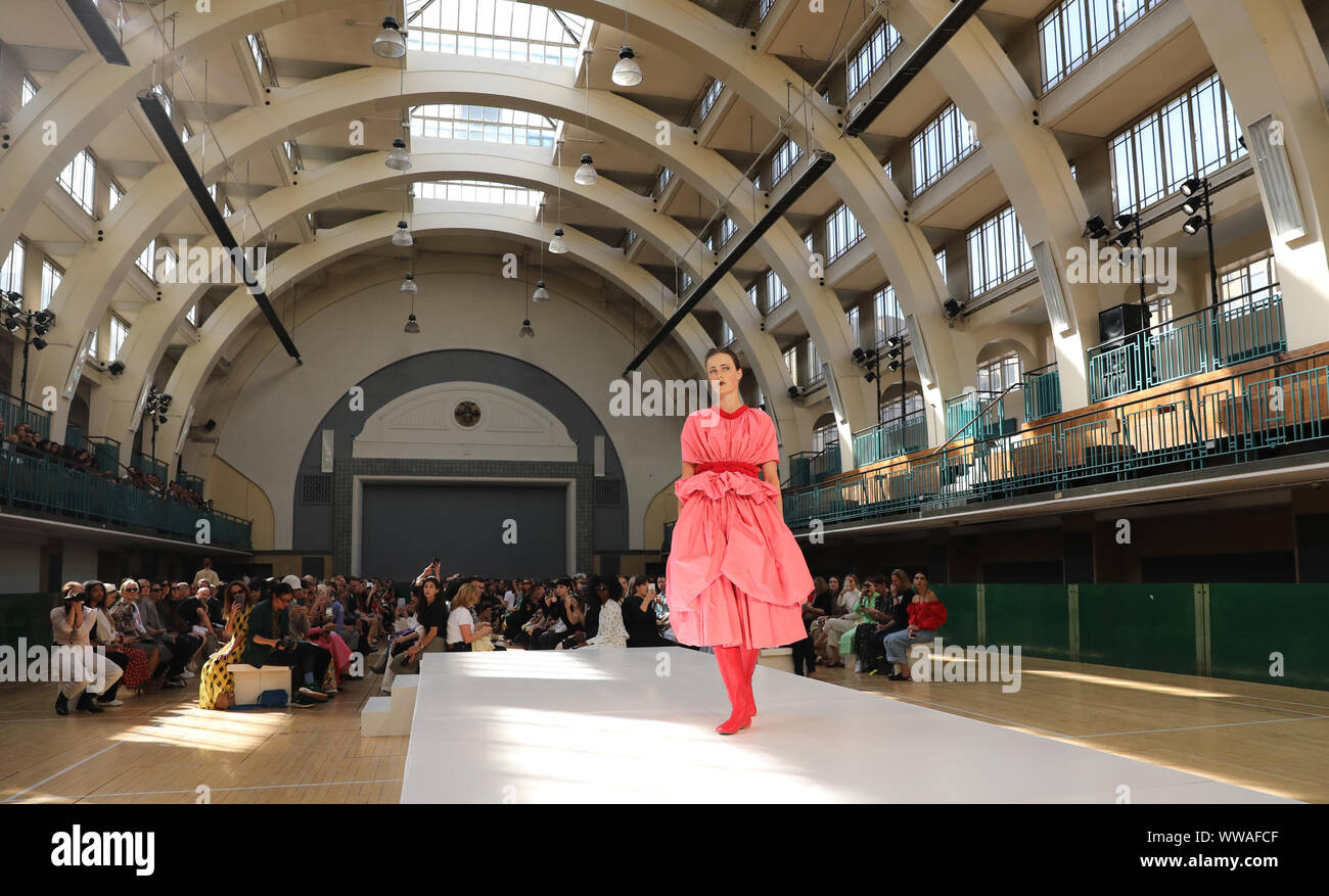 Models on the catwalk during the Molly Goddard SpringSummer 2020 London  Fashion Week show at XXXXX in London Stock Photo - Alamy