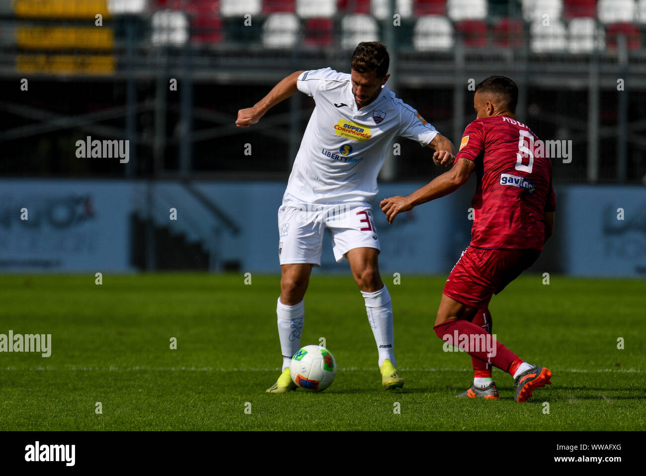 Cittadella (PD), Italy, 14 Sep 2019, ALESSANDRO MARTINA (TRAPANI) HAMPERED  BY DAVIDE ADORNI (CITTA) during Cittadella