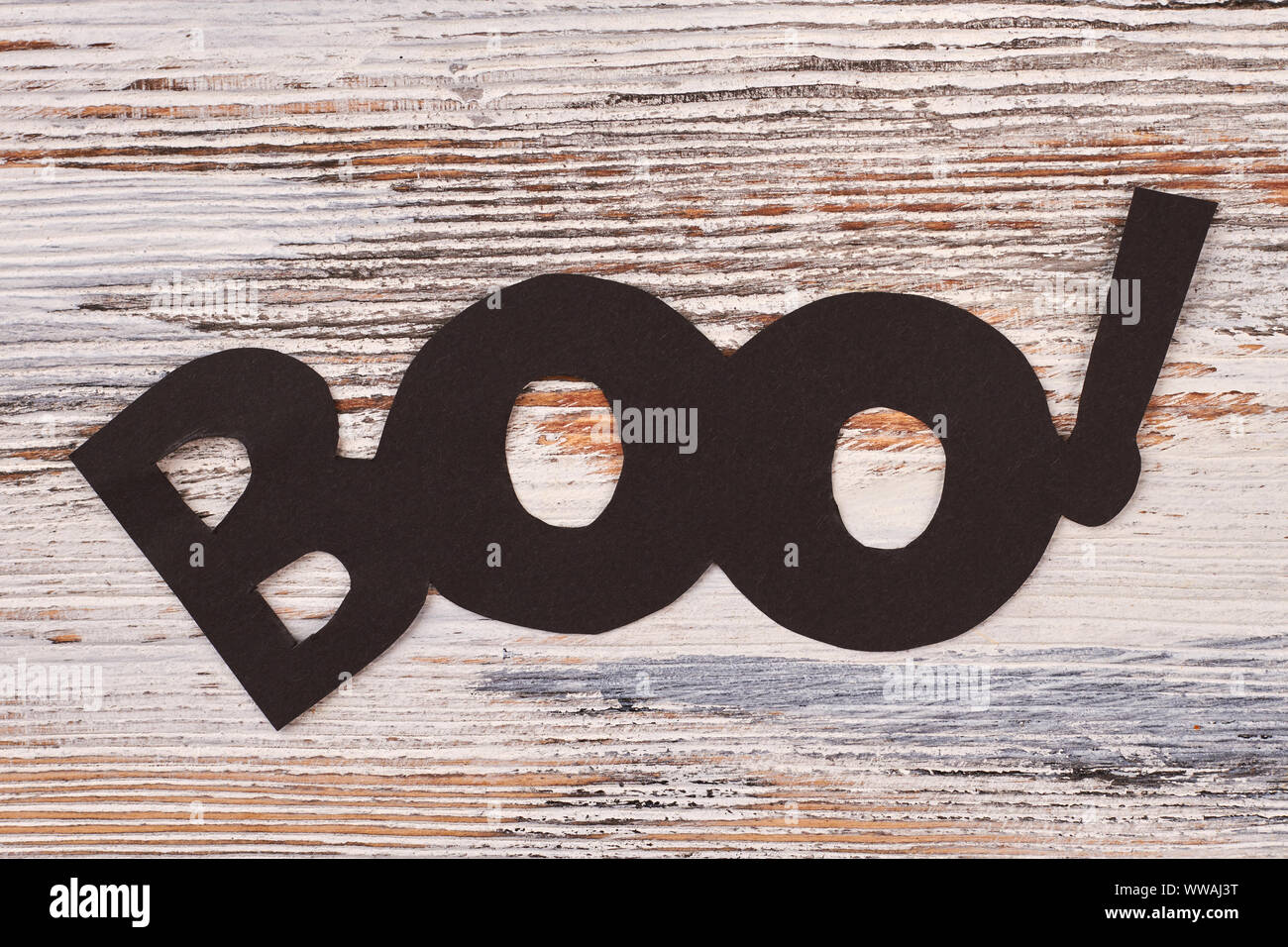 Black paper word BOO Stock Photo Alamy