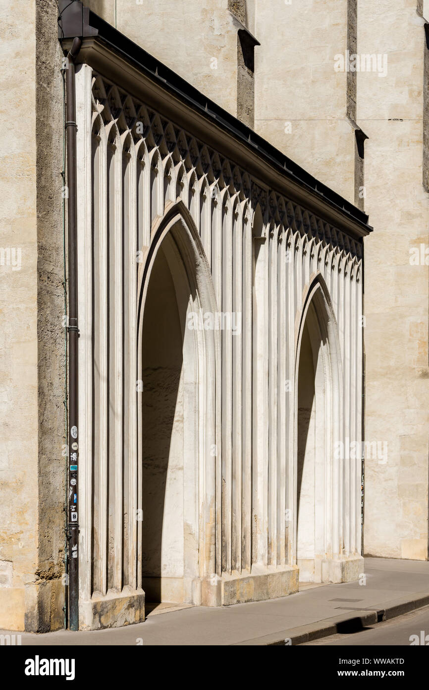 Stylish stone arches and architectural details - Vienna, Austria. Stock Photo