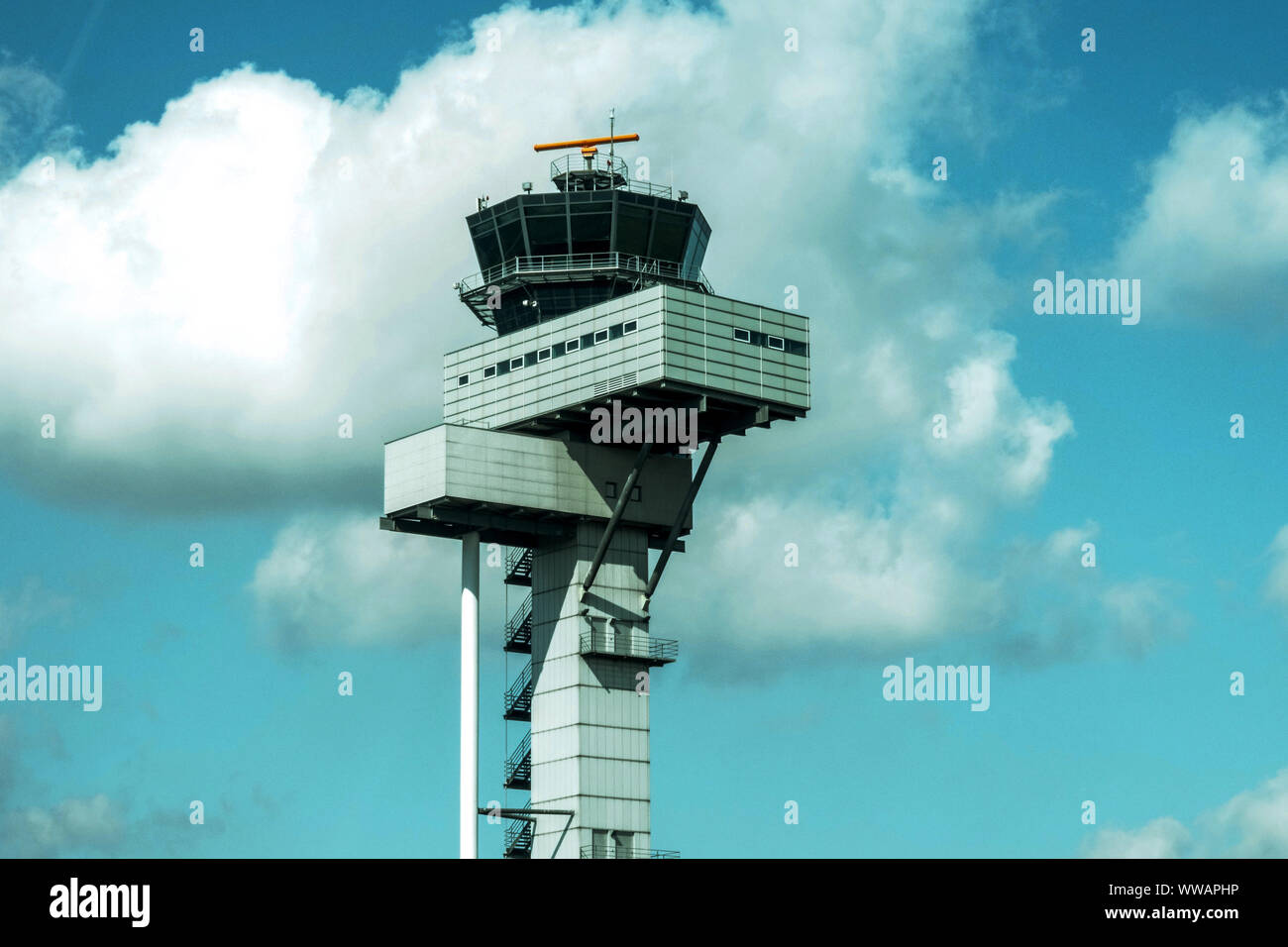 Leipzig-Halle Airport control tower Germany Stock Photo
