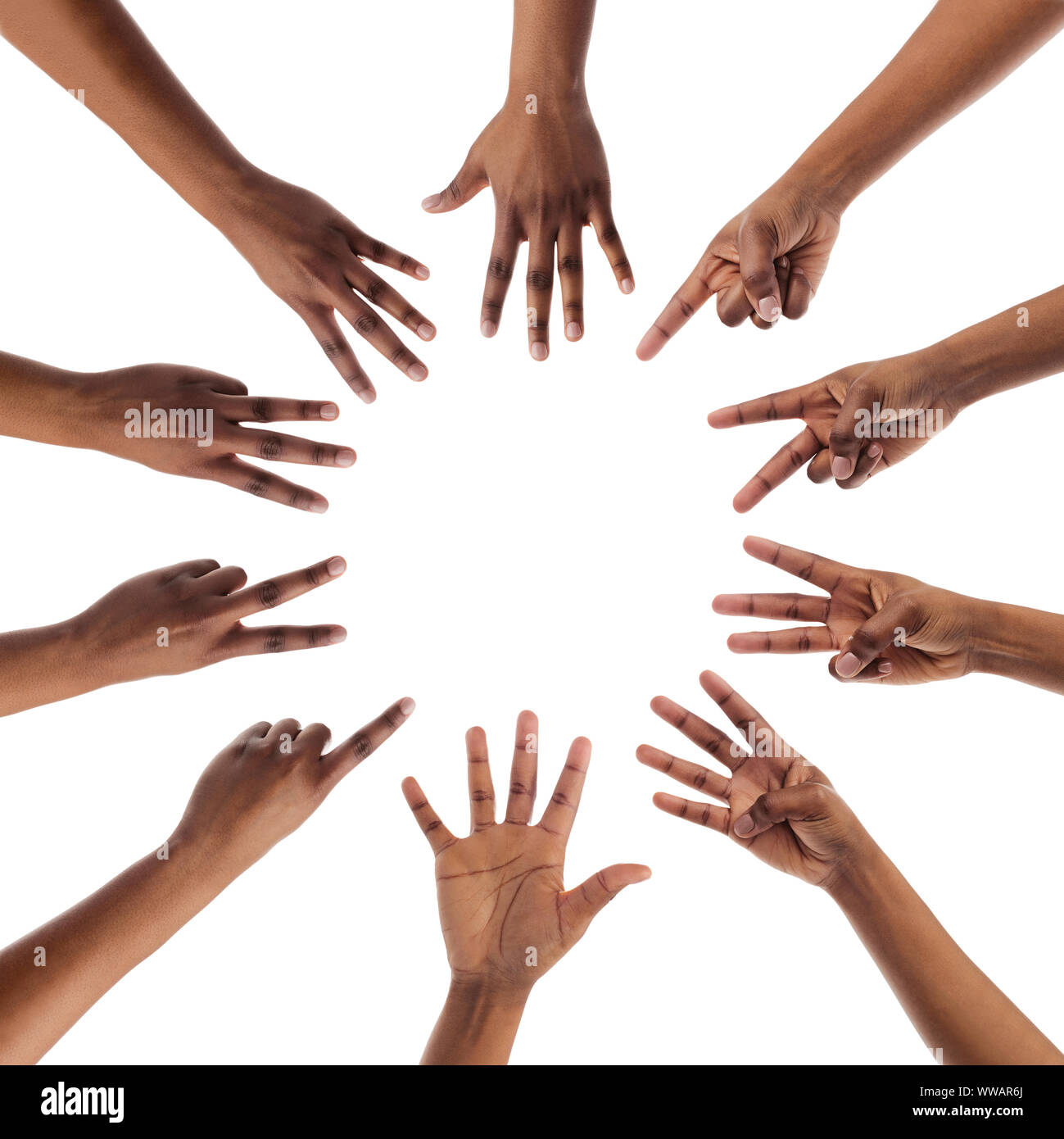 Girl showing four fingers hand hi-res stock photography and images - Alamy