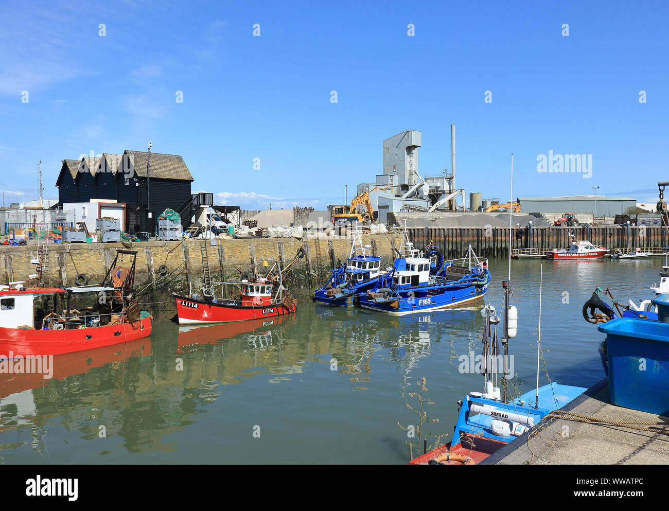 Fishing boats in Whitstable harbour Stock Photo Alamy