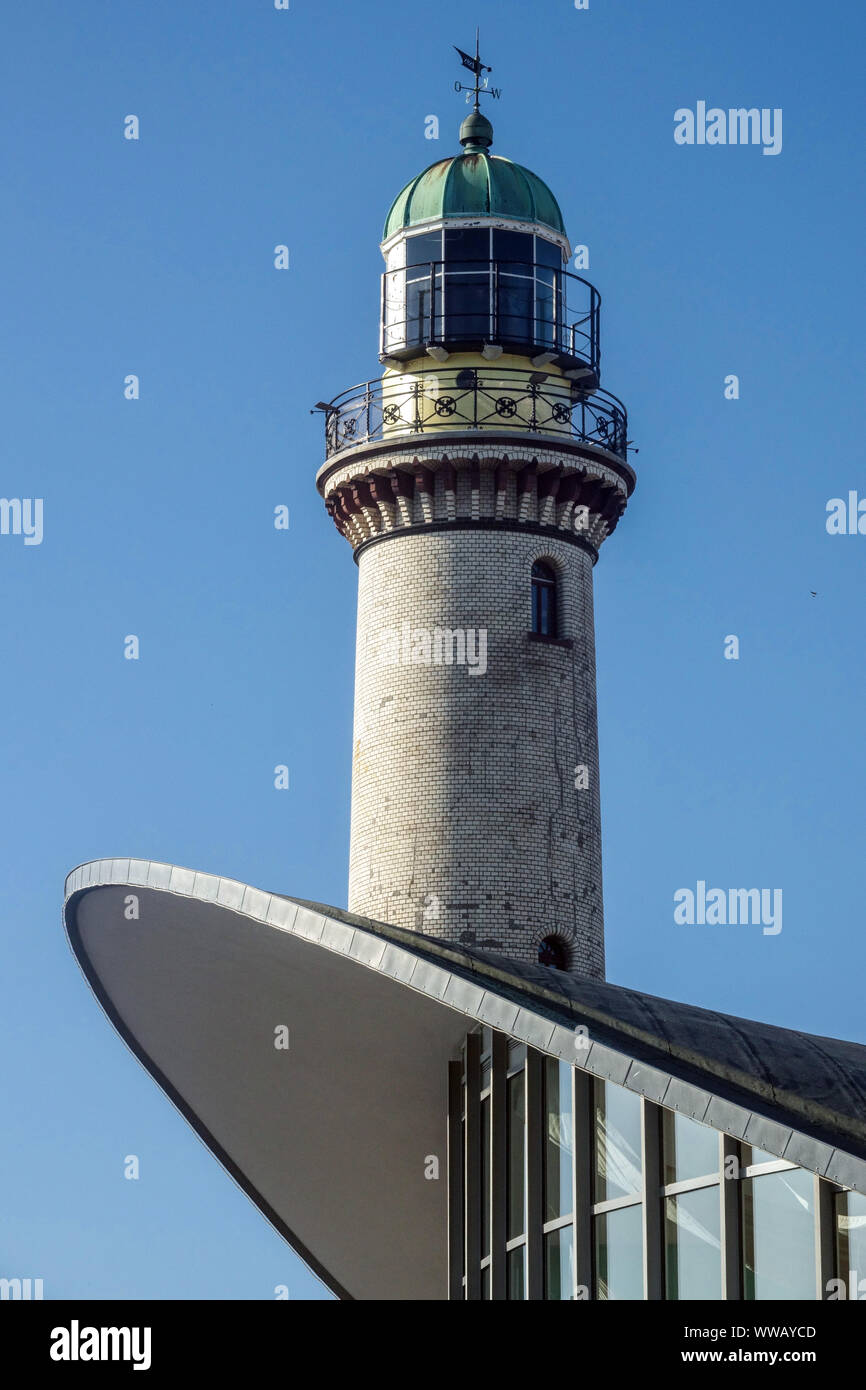 Germany Warnemünde Lighthouse tower Mecklenburg-Vorpommern Stock Photo