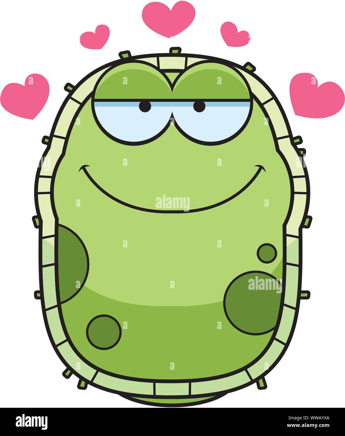 A cartoon illustration of a germ in love. Stock Vector