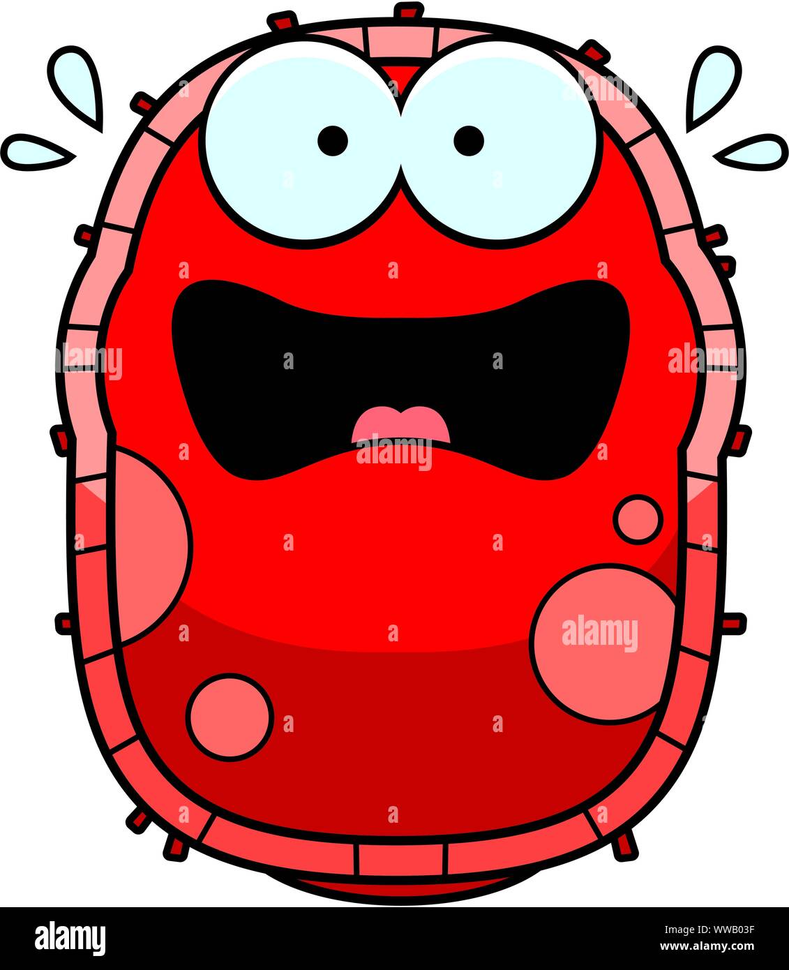 A cartoon illustration of a red blood cell looking scared Stock Vector  Image & Art - Alamy
