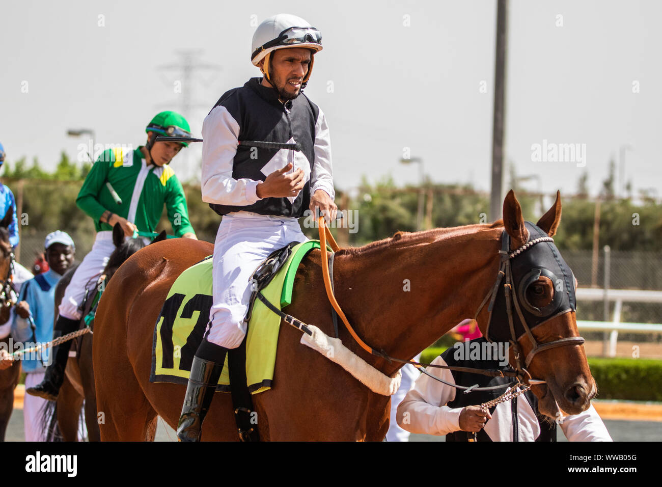 Horse Racing at King Khalid Racetrack, Taif, Saudi Arabia 22/06/2019 Stock Photo