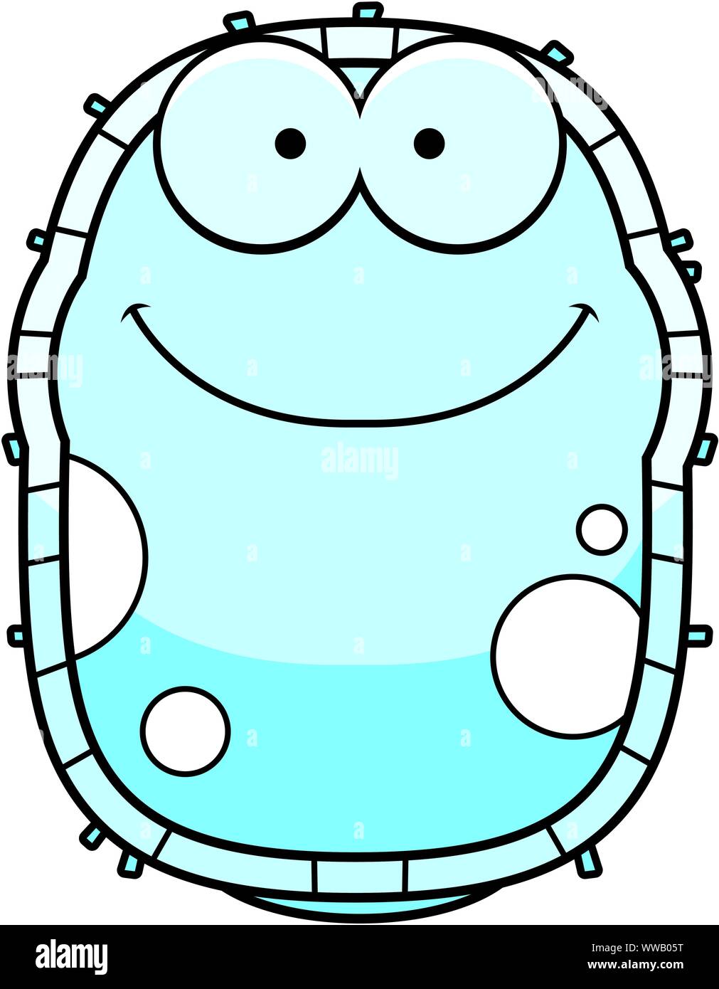 A cartoon illustration of a white blood cell smiling Stock Vector Image