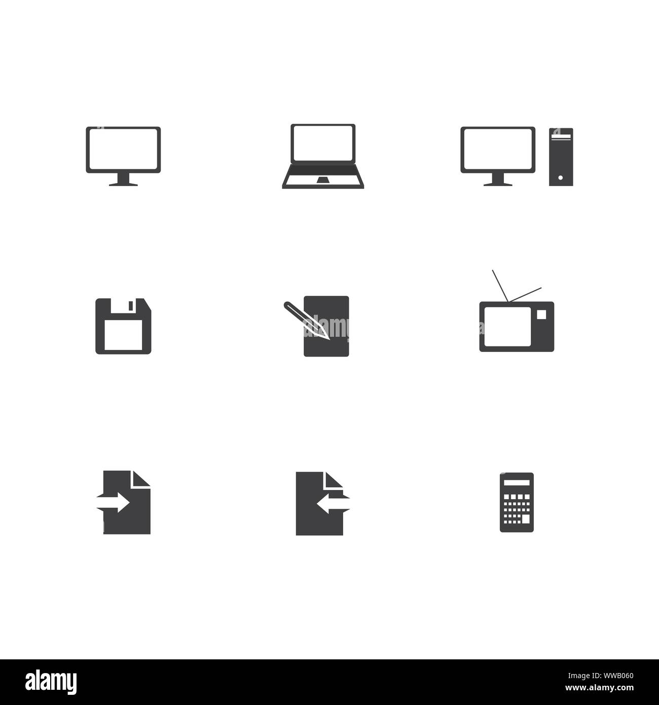 website element icons for web design. Modern website elements icon set ...