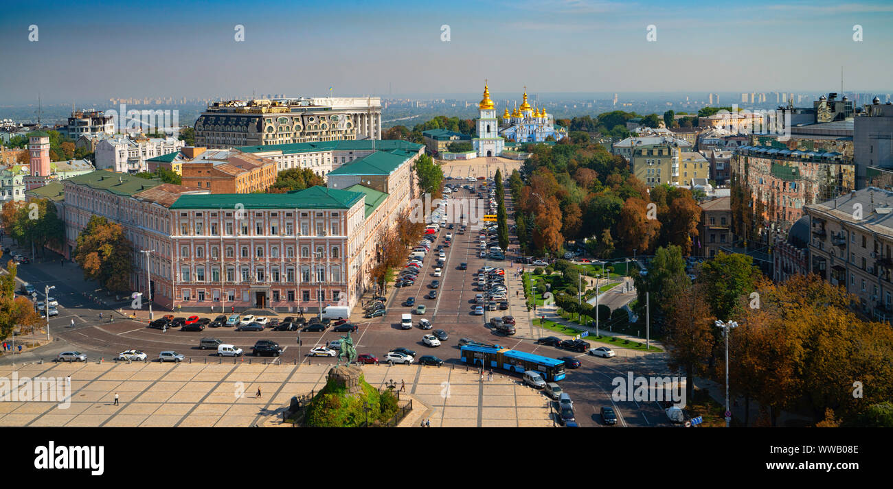 Kiev or Kyiv (is the capital and most populous city of Ukraine, located in the north-central part of the country on the Dnieper River. Stock Photo