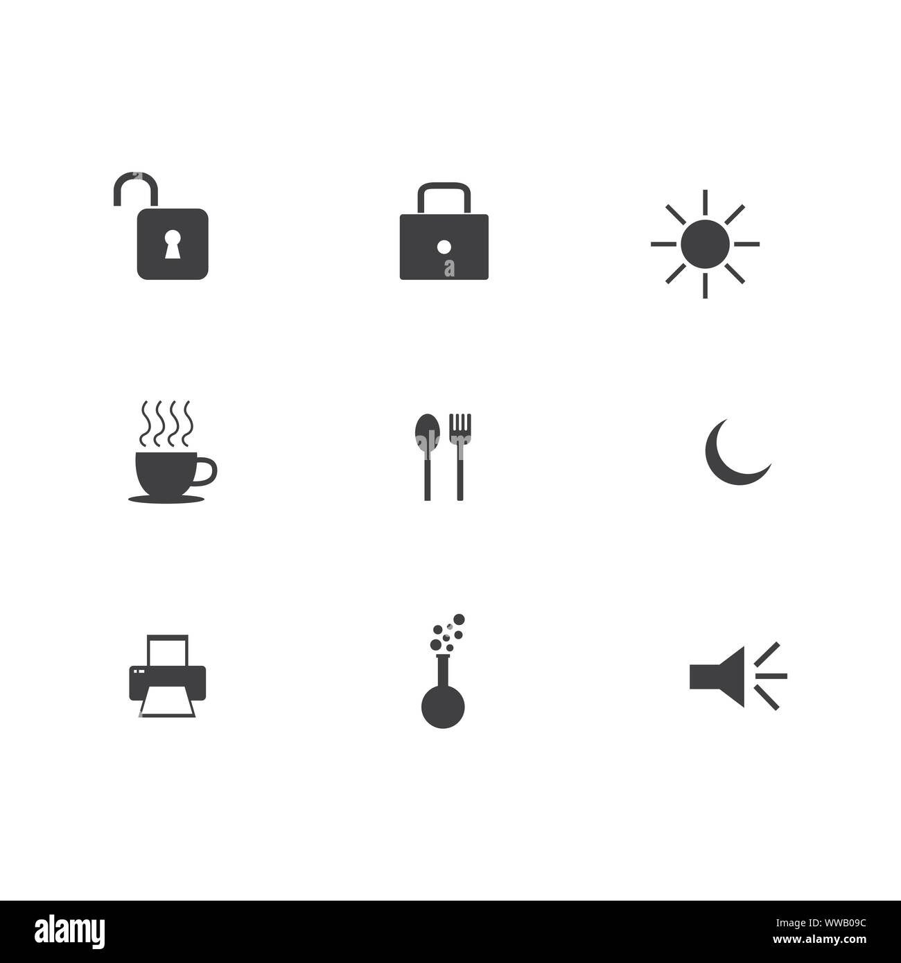 website element icons for web design. Modern website elements icon set. Vector file in layers for easy editing Stock Vector
