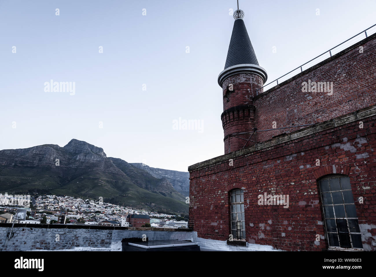 The spire of the Old Castle Brewery built in 1901 in the Cape Town city