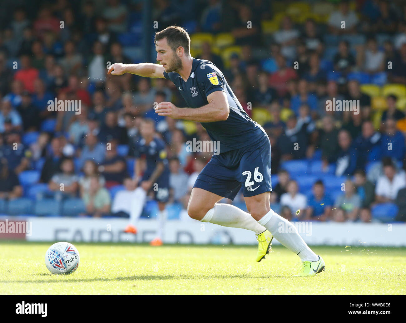 Southend, UK. 14th Sep, 2019. Harry Lennon of Southend United during English Sky Bet League One between Southend United and Fleetwood Town at Roots Hall Stadium, Southend, England on 14 September 2019 Credit: Action Foto Sport/Alamy Live News Stock Photo