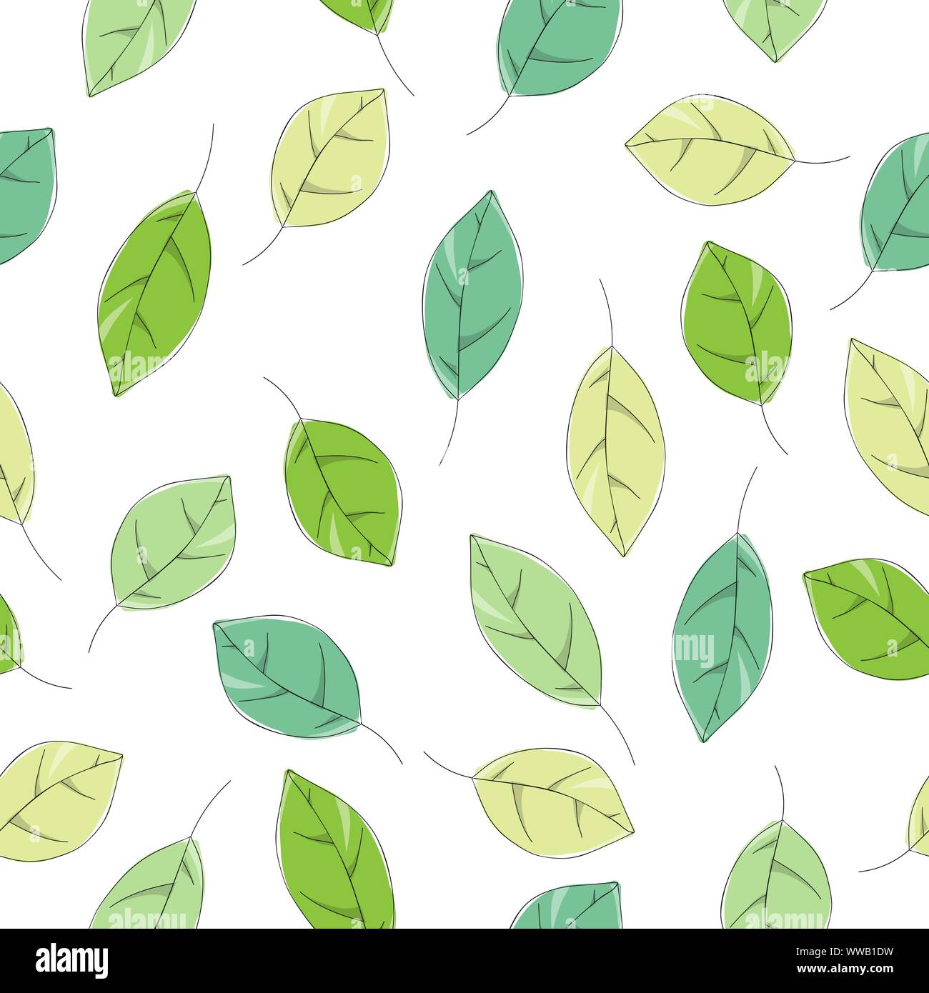 Seamless leafs pattern randomly distributed. Useful for backgrounds, decorations and ornament. Stock Vector