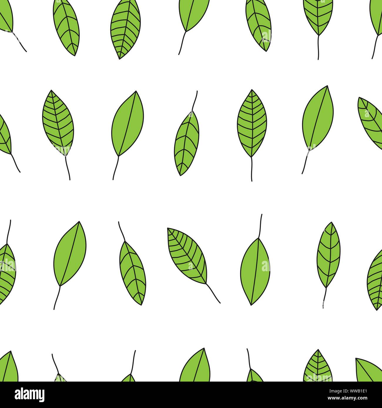 Seamless leafs pattern randomly distributed. Useful for backgrounds, decorations and ornament. Stock Vector