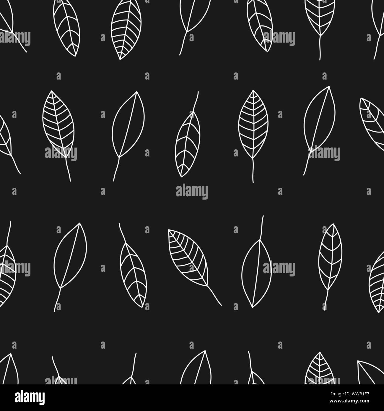 Seamless leafs pattern randomly distributed. Useful for backgrounds, decorations and ornament. Stock Vector