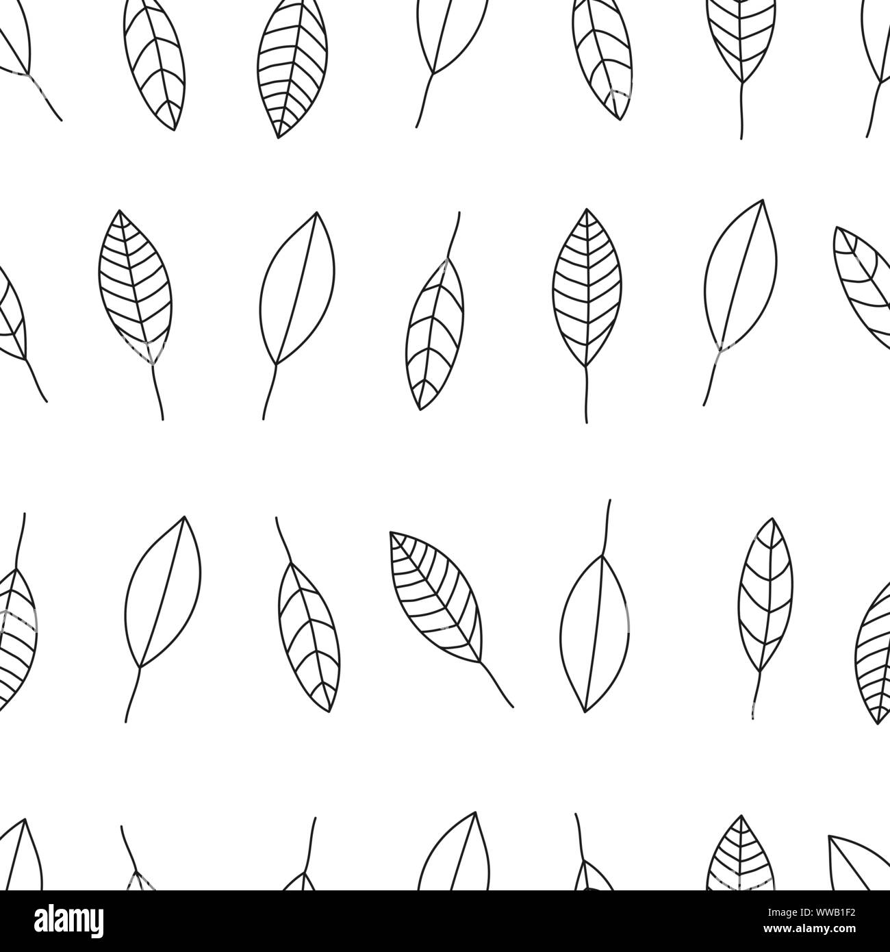 Seamless leafs pattern randomly distributed. Useful for backgrounds, decorations and ornament. Stock Vector
