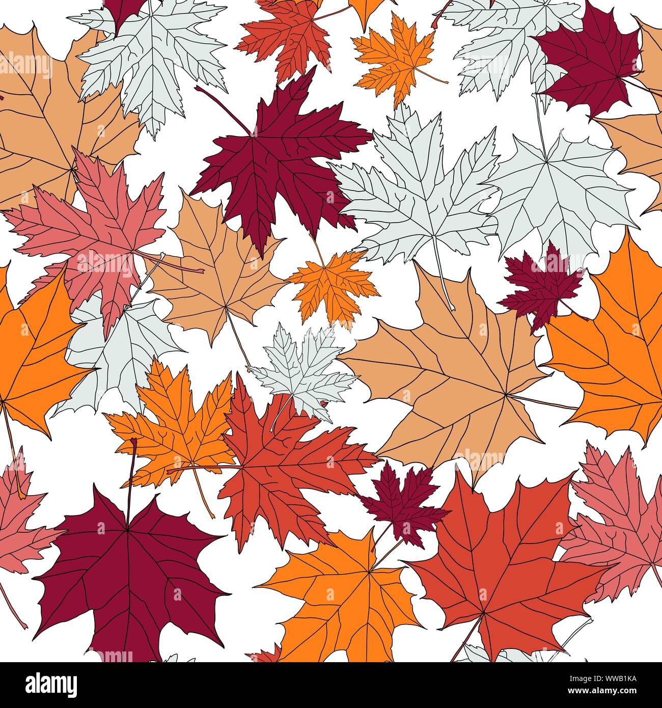 Seamless colorful maple leaf pattern. Nature texture for backgrounds and  decorations Stock Vector Image & Art - Alamy