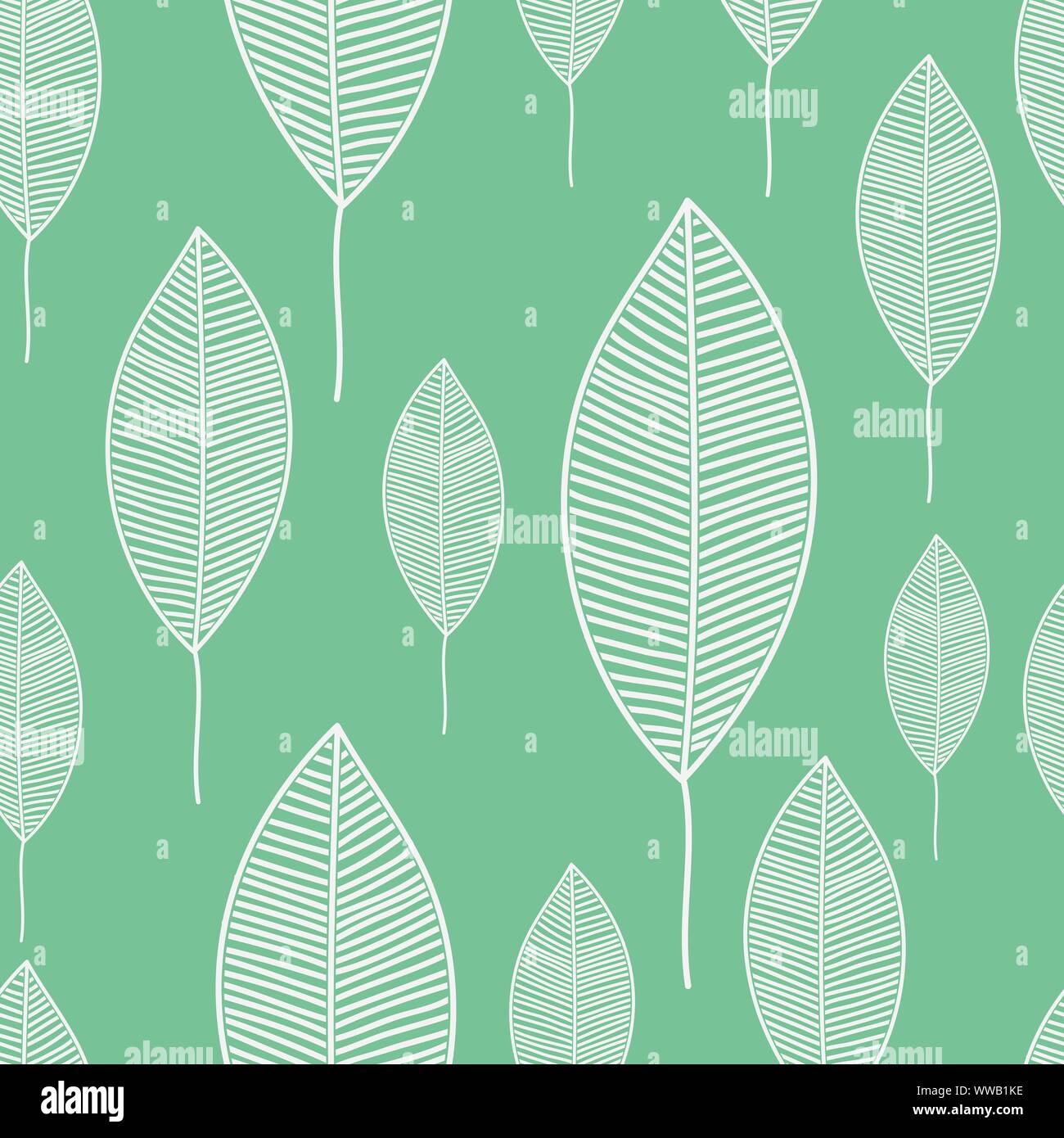 Seamless leafs pattern randomly distributed. Useful for backgrounds, decorations and ornament. Stock Vector
