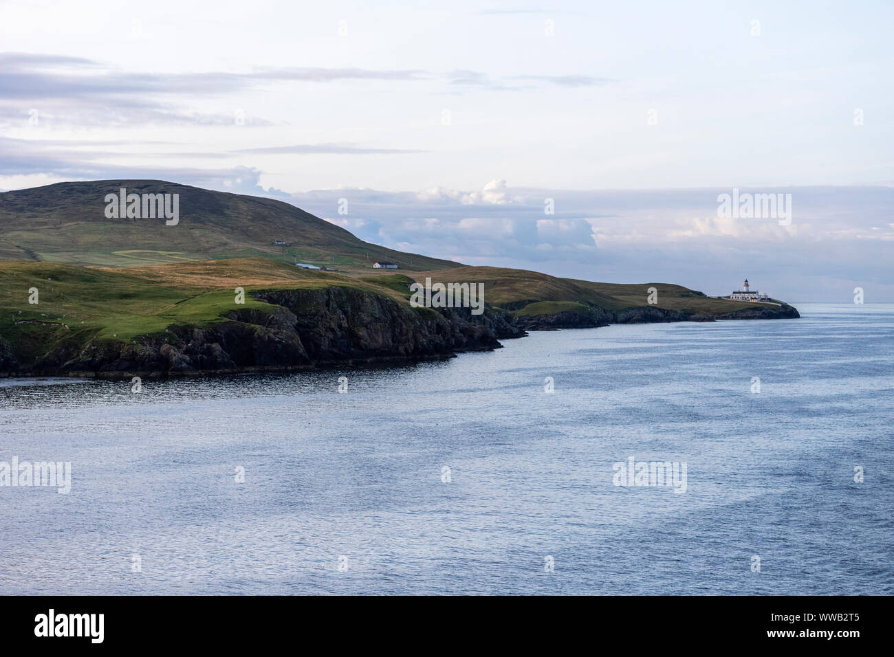 Bressay Lighthouse from Mainland, Shetland, Scotland, UK Stock Photo ...