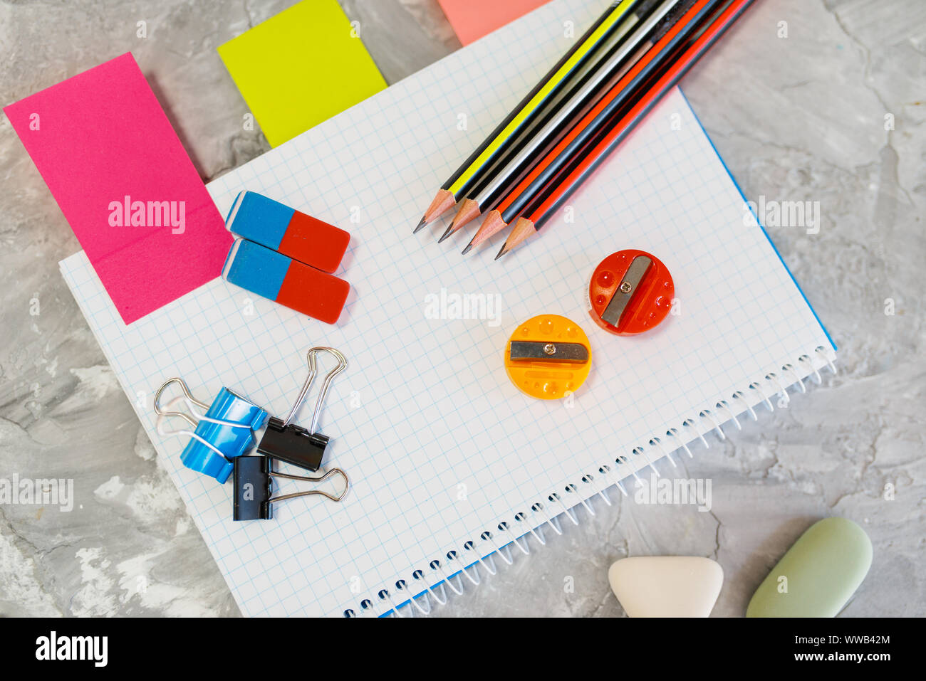 Office supplies, stationery store concept Stock Photo Alamy