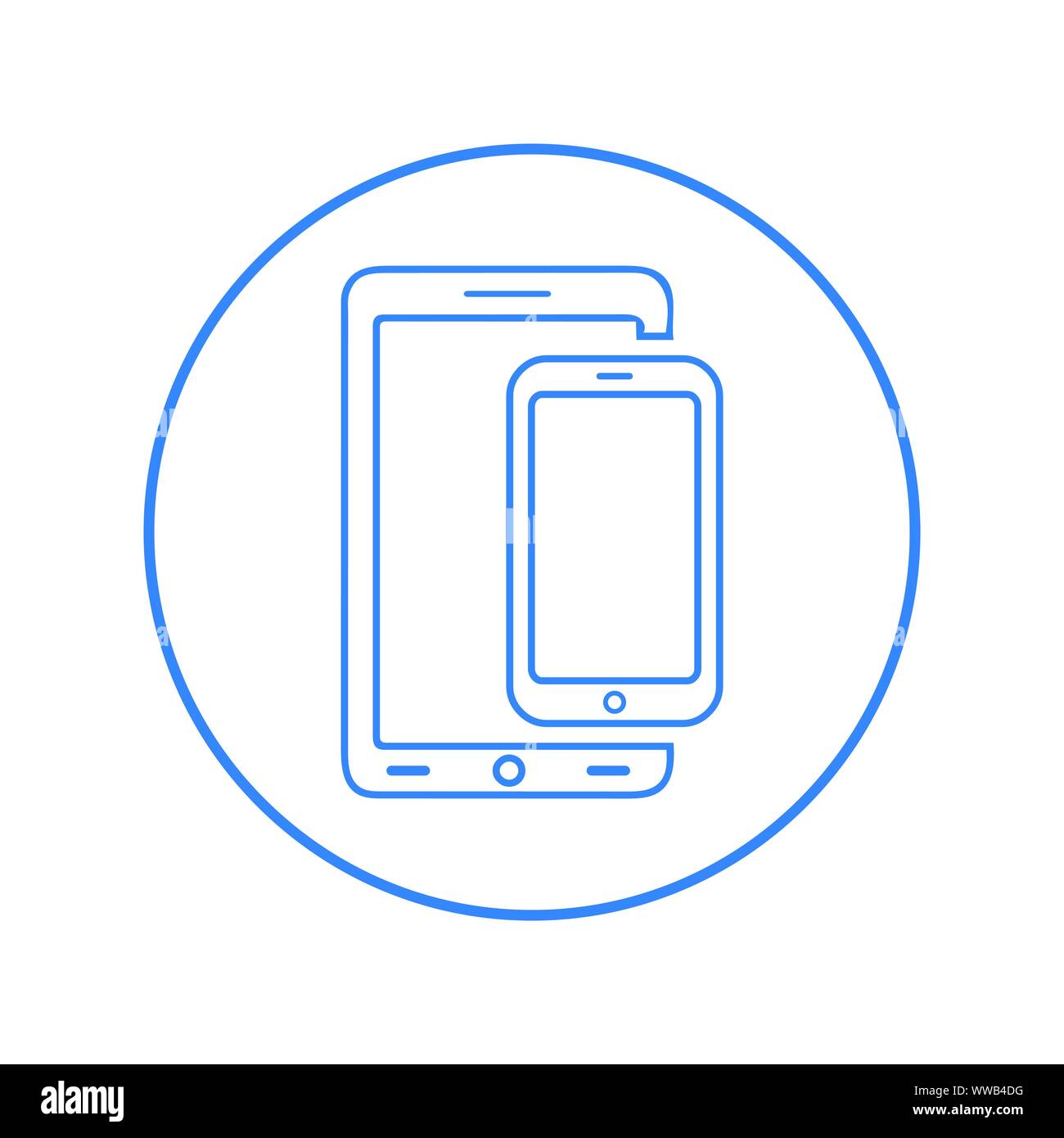 Mobile vector icon, smart phone, tablet , mobile version Stock Vector