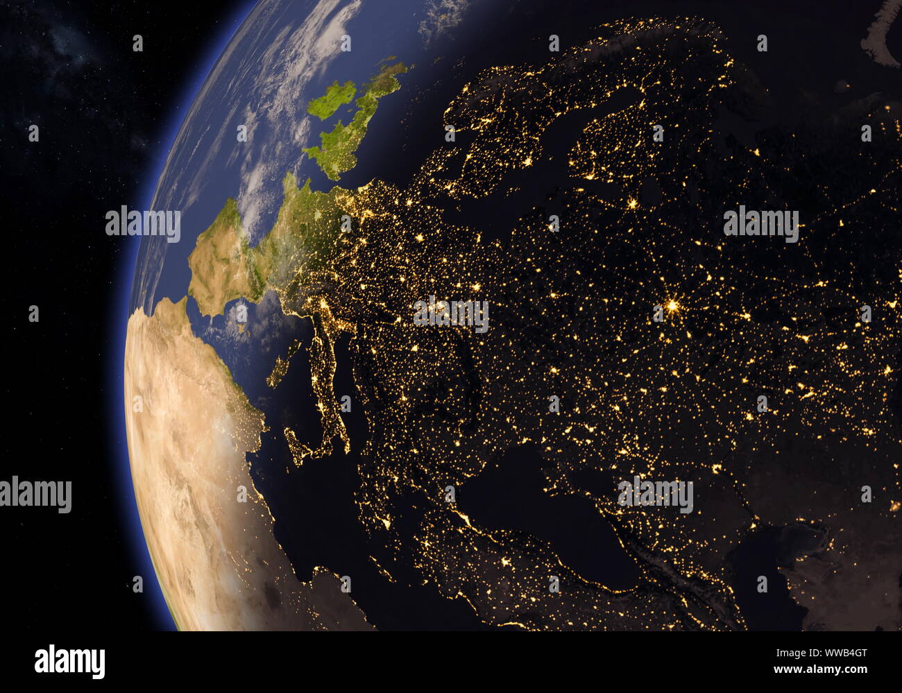 Planet earth with terminator line Stock Photo - Alamy
