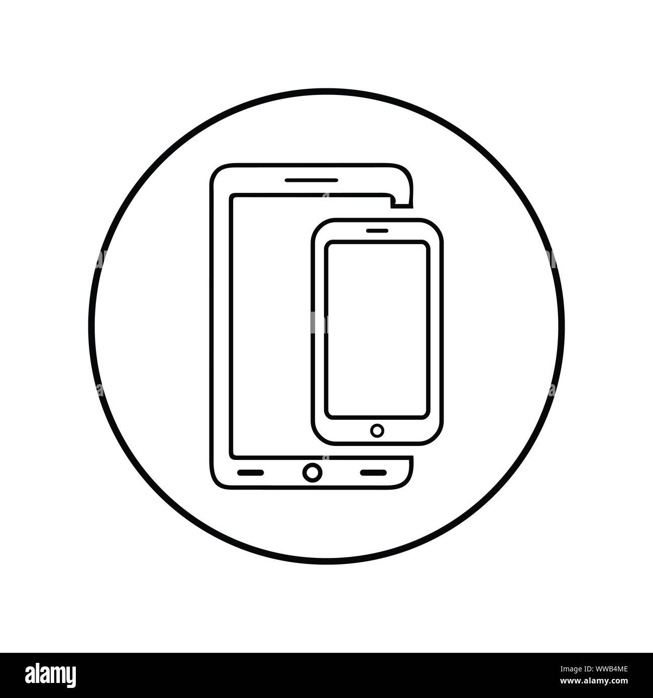 Mobile vector icon, smart phone, tablet , mobile version Stock Vector