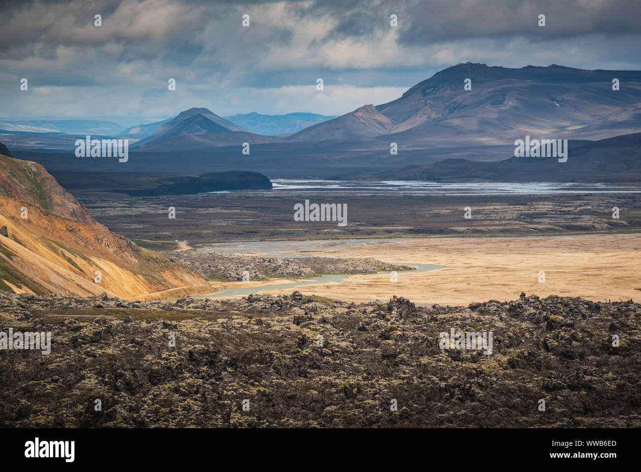 Landscape along the laugavegur trail, Iceland Stock Photo