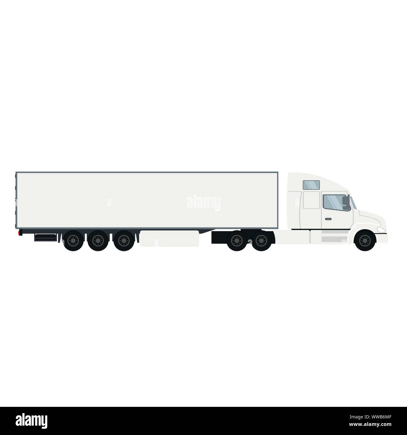 Container trailer truck with cold room. Heavy transport vehicle Stock Vector