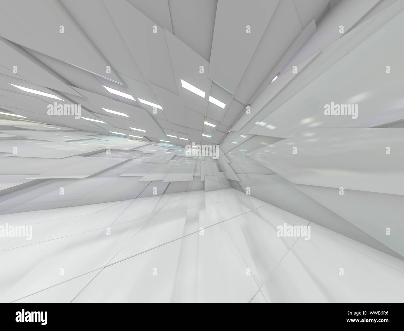 Abstract modern architecture background, empty open space interior. 3D ...
