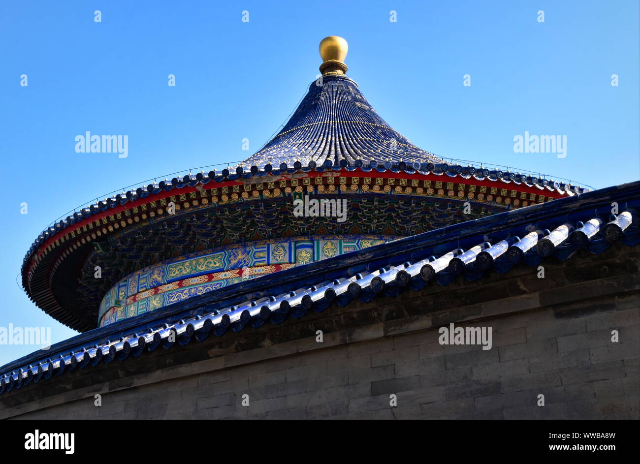 Traditional Chinese architecture on Imperial Vault of Heaven of the Temple of Heaven complex, Beijing, China Stock Photo
