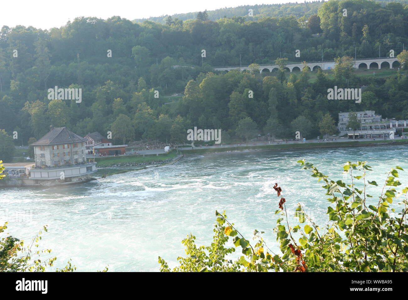 Blick auf den Rheinfall von Schaffhausen in der Schweiz Stock Photo