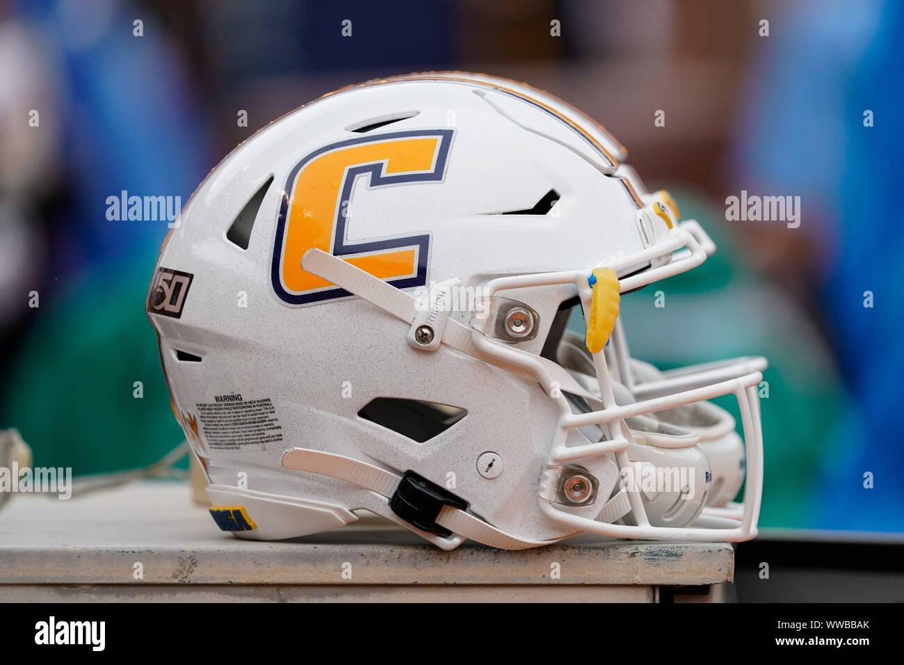 chattanooga football helmet September 14, 2019: Chattanooga Mocs helmet during the NCAA football game  between the University of Tennessee Volunteers and the UT Chattanooga Mocs  in Knoxville, TN Tim Gangloff/CSM Stock Photo