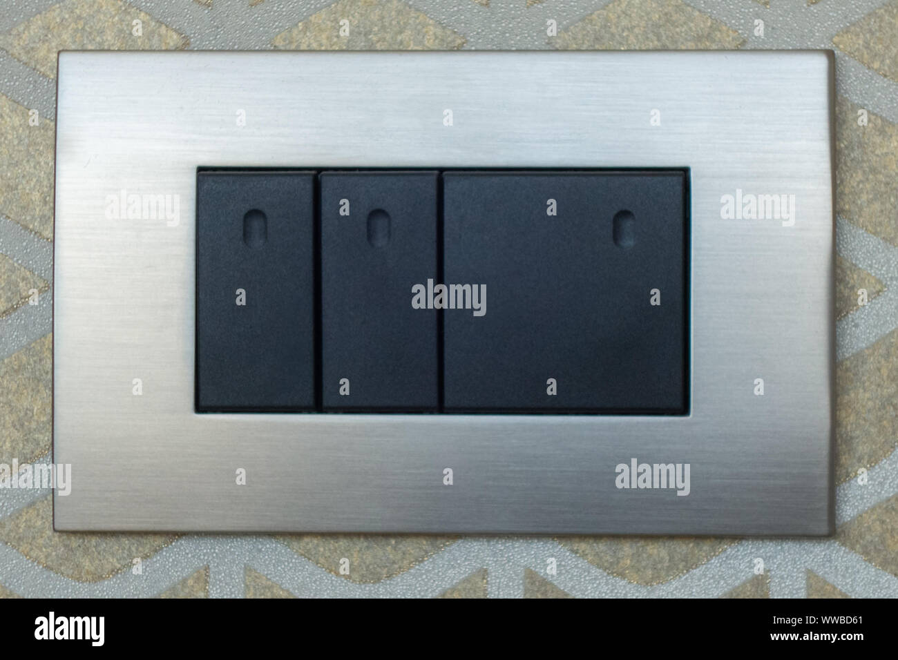 Beautiful sockets and black switches in various combinations with an